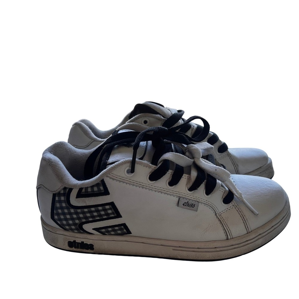 Etnies Womens Fader SMU Shoes 8.5 White Plaid Low Top Sneakers Y2K‎ Skatewear